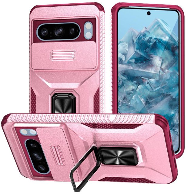 Étui pour GANGXUN Google Pixel 8 Pro - Double Protection, Support, Fonction Magnétique pour Voiture