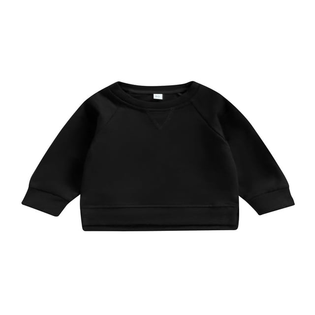 MesaSe Bébé Garçon Fille Solide Coton Pull Col Rond Manches Longues T-Shirt Tops Printemps Vêtements d'Automne Brun 2-3 Ans