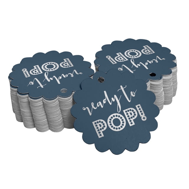 Inkdotpot Pack Of 100 Ready To Pop Baby Shower Favor Paper Tags Craft Real Silver Foil Hang Tags