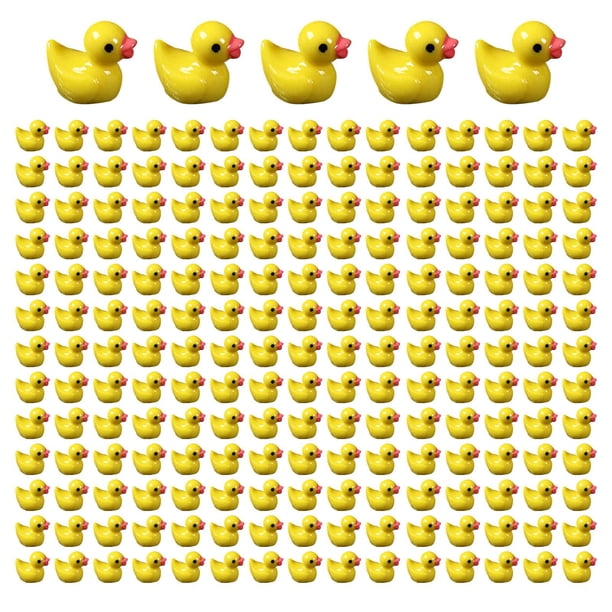 100/200 Pcs Mini Canards en Caoutchouc Miniatures Canards en Résine Canetons_ Minuscules Jaunes R9M3