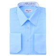 thumbnail image 1 of BERLIONI MEN'S CONVERTIBLE CUFF SOLID DRESS SHIRT-LIGHT BLUE-M sleeve 32/33, 1 of 1