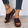 thumbnail image 2 of Penkiiy Sandales à Plateforme pour Femmes à Bout Ouvert, Mules à Talon Compensé, 35, Brun, 2 of 9