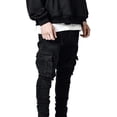 thumbnail image 4 of Men Skinny Jeans, Men's Cargo Denim Pants, Male Distressed Ripped Casual Jeans with Multi Pockets, 4 of 6