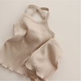 thumbnail image 2 of WEIYLL Girl'S Pajama Sets Childrens Ribbed Suspender Baby Home Female Baby Light Yellow Outfit Suit Size 73, 2 of 7