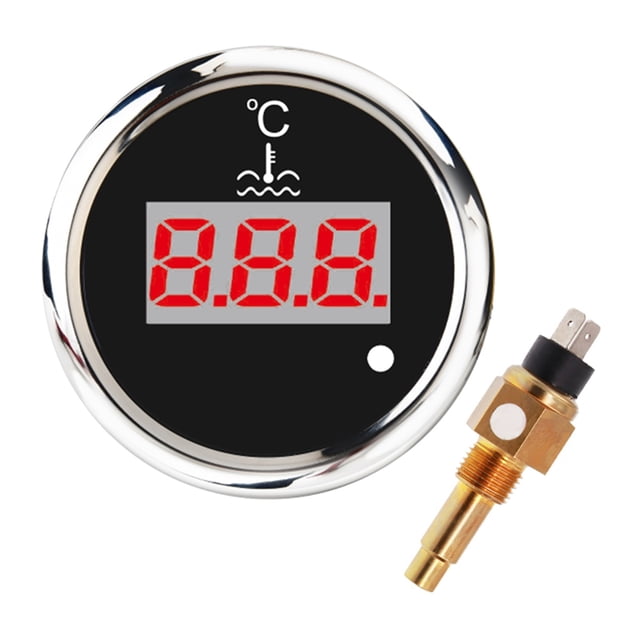 40-120 Water Temp Gauge With M16*1.5 Water Temperature Sensor Sender 52mm Water Temp Meter Indicator For Car Boat Motorcycle