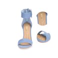thumbnail image 3 of BLISSFUL STEP Women's Block Heels Zipper Buckle Ankle Strap Sandals Denim Blue 5.5, 3 of 8