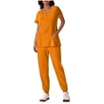 thumbnail image 3 of Sentmoon Vacation Outfits for Women 2025 Workout Tops and Business Pants Plus Size Short Sleeve V Neck Breathable Summer Shirts Loose Solid Color Button Down Outfits for Women for Casual Style, 3 of 7