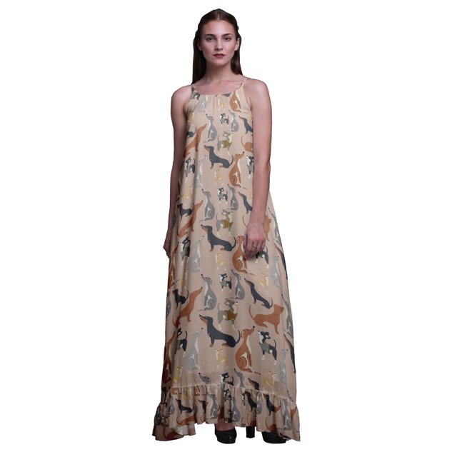 Bimba Robe de Nuit Mignonne Rose Pâle pour Femmes, Nuisette Imprimée à Bretelles Spaghetti, Robe Maxi, Vêtement de Nuit XXX-Large