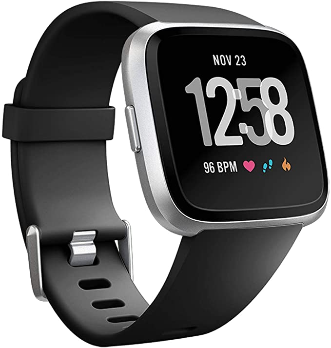 The smart watch strap is compatible with Fitbit versa Smartwatch, versa 2 and versa Lite se watches for women and men（Black-S）