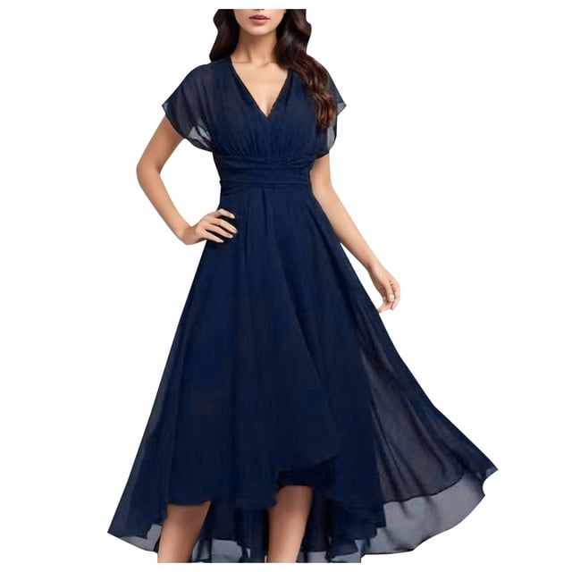 Ketyyh-chn99 Robes Grande Taille pour Femmes Robe Mini Robe de Fête Robe T-shirt Décontractée Robes à Manches Longues Robe Boho de Plage Bleu Marine,G