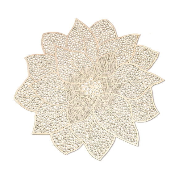 Tapis de Table en PVC en Forme de Fleur Style Western pour Femmes, Antidérapant, Résistant à l'Eau, Anti-Huile, Isolant Thermique, Diamètre 38 cm