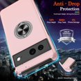 thumbnail image 4 of KOMI Pixel 7 Case, Google Pixel 7 Case with HD Screen Protector, Shockproof Google Pixel 7 Phone Case with 360° Magnetic Ring Holder Kickstand Phone Case for Google Pixel 7 Pink, 4 of 5