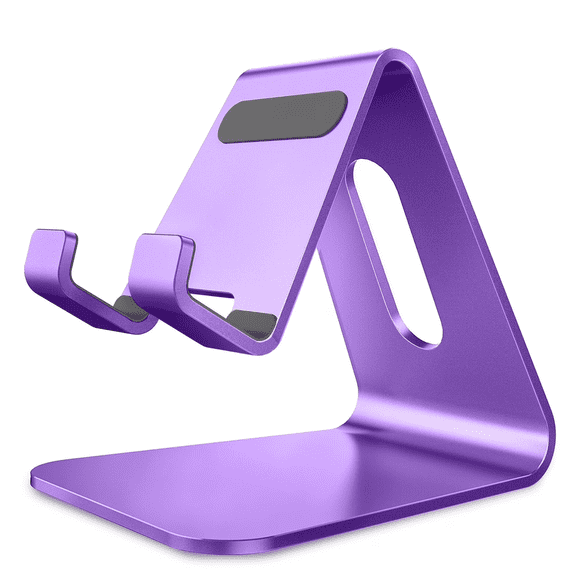 CreaDream Support de Téléphone pour Bureau, Support de Téléphone Cellulaire, Support de Bureau en Aluminium Compatible avec Switch, Tous les Téléphones Intelligents, iPhone 16 15 14 13 12 Pro Max Mini-Violet Foncé