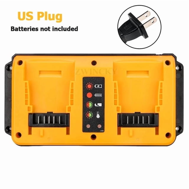 Portable Dual Ports Charger For Dewalt 18V-20V Lithium Battery Rechargeable DCB200, DCB201, DCB202, DCB203, DCB204, DCB206 Fast Charger