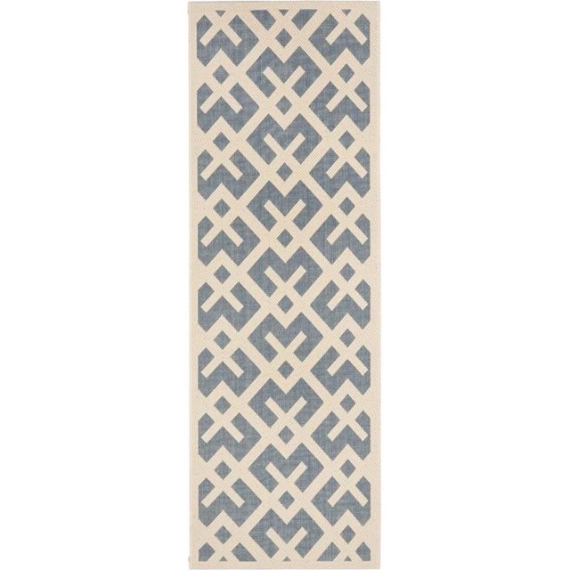 Safavieh Courtyard Blue Indoor Outdoor Rug - Runner 2'3" x 8'