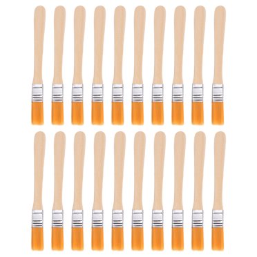 Unique Bargains 20pcs Paint Brushes 0.5" Paint Brush Nylon Flat Wall Paint Brush with Wood Handle for Furniture, Orange