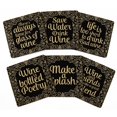 thumbnail image 1 of Inkdotpot Set of 6 Drink Coasters DecorativeNon,SlipCork Base4-inch Square PrintedCoastersEasy Clean- Wine Quote, 1 of 8