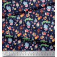 thumbnail image 2 of Soimoi Poly Georgette Fabric Balloon & Cute Animals Kids Print Fabric by Yard 42 Inch Wide, 2 of 3