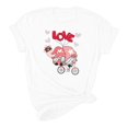 thumbnail image 4 of Pisexur T-shirt de la Saint-Valentin Haut T-shirt de la Saint-Valentin pour Femme Amour Imprimé T-shirt à Manches Courtes Haut à Manches Courtes Col Rond Haut/chemise, 4 of 5