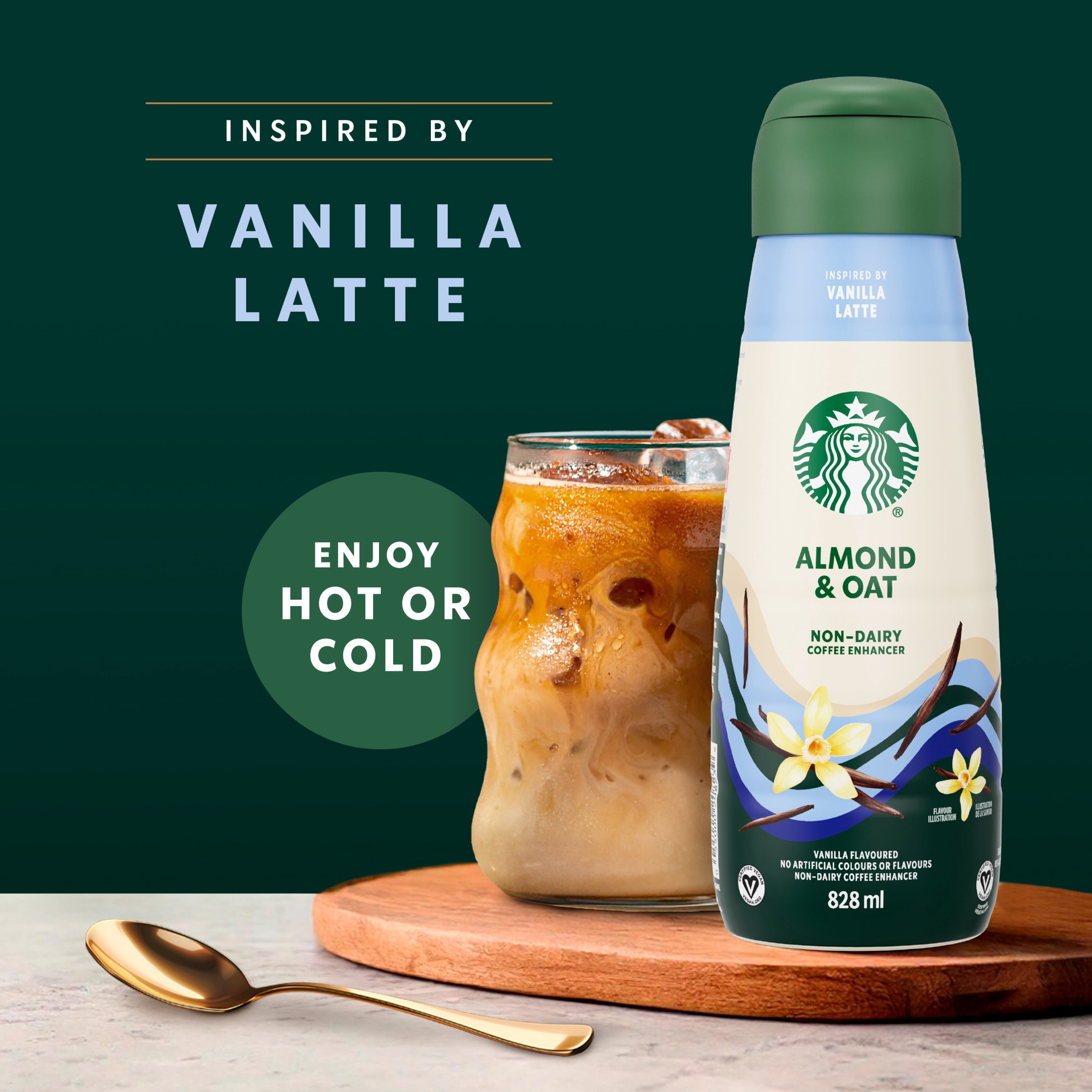 STARBUCKS Rehausseur de café non laitier, vanille, mélange d’amandes et d’avoine, végétalien