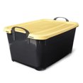 thumbnail image 1 of Life Story 55 Qt Stackable Storage Bin, Heavy Duty Lidded Container, Black/Yellow, 18 Pack, 1 of 11