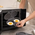 thumbnail image 1 of 4pc Microwave Egg Cooker. Grade Egg Poacher. Breakfast Making Tool For Home Dorm Office, 1 of 7