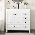 thumbnail image 2 of GAZHOME Meuble-Lavabo de Salle de Bain avec Lavabo, Armoire de Rangement de Salle de Bain Moderne Épaissie, 36 Pouces, 2 of 7