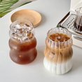 thumbnail image 2 of [] 14oz. Drinking Glasses Ripple Glass Cups  American Latte Coffee Cup Milk Juice Glass Cup, 2 of 6