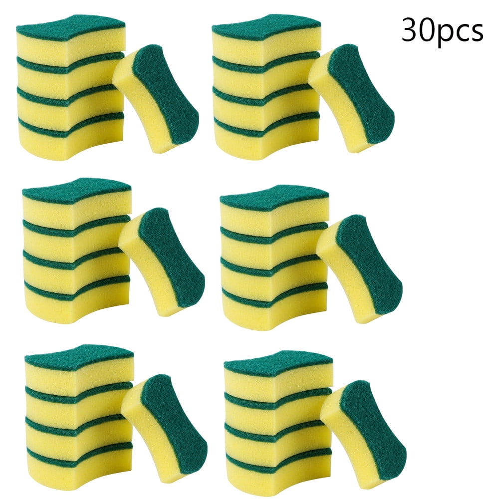 Rbaofujie Non-Scratch Cellulose Scrub Sponge, Dual-Sided Dishwashing Sponge for Kitchen, 30 Pack Kitchen Cleaning Sponges,Eco Non-Scratch for Dish,Scrub Sponges