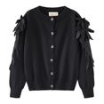 thumbnail image 1 of Girls' Angel Wing Knit Cardigan Round Neck Cotton Sweater Jacket, 1 of 13