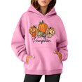 thumbnail image 1 of WEAIXIMIUNG Sweat à Capuche pour Femmes, Graphique, Imprimé Citrouille, Manches Longues, Décontracté, avec Poche, 1 of 3