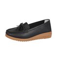 thumbnail image 1 of B91xZ Chaussures Confortables pour Femmes Mocassins à Semelle Crantée Plateforme Talon Épais Classique Bout Rond à Enfiler Uniforme de Bureau Oxfords Chaussures, Noir 7, 1 of 5