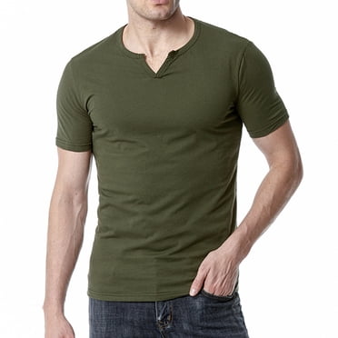 Pisexur Men's Casual Workout Tops Muscle V Neck Polo Shirts Slim Fit Short Long Sleeve Cotton Golf T-Shirts Ribbed Knit Soft Tees