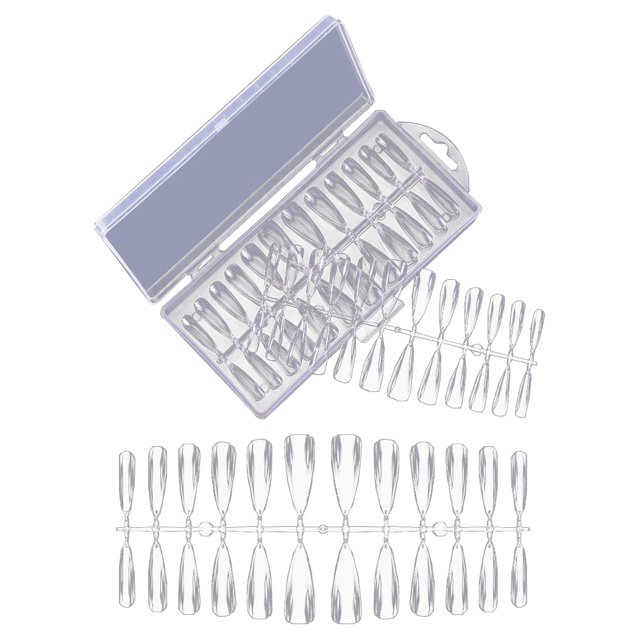 240PCS Nail Tips Clear Seamless Fake Nails Artificial Nails for DIY Nail Art