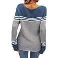 thumbnail image 3 of VgaVtl Womens Sweaters Plus Size Long Sleeve Fall Sweaters Women Plus Striped Gray Loose Color Block Knitted Sweaters, 3 of 5