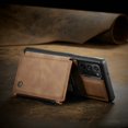 thumbnail image 3 of CaseMe Back case Card Slot Retro Matte Synthetic Leather Wallet Zipper Stand Cover for Samsung Galaxy S21 Ultra (Coffe), 3 of 10