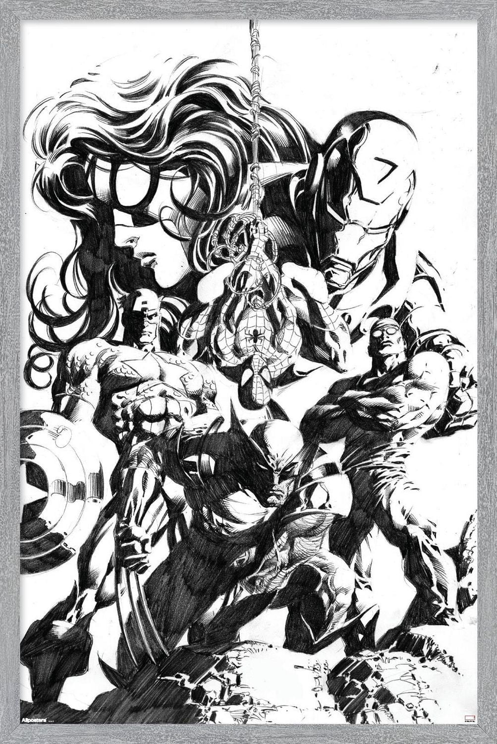 Marvel Sketch - Group Wall Poster