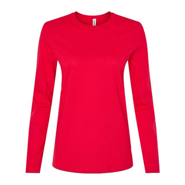Bella Canvas Womens Jersey Long Sleeve Tee, XL, Red