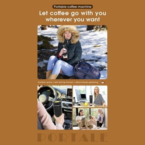 Portable Electric Espresso Machine with Travel Bag Portable Coffee Maker for Travel Self-Heating Car Espresso Maker C