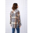 thumbnail image 4 of ORUYROP Womens Casual Plaid Shacket Button Down Long Sleeve Shirt, 4 of 5