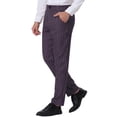 thumbnail image 4 of INSPIRE CHIC Men's Pants Stripes Zipper Closure Front Pockets Dress Pants 34 Purple White, 4 of 7