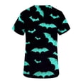 thumbnail image 4 of RKSTN Women's Short Sleeve V-Neck Scrub Tops, Halloween Print, 1, 4 of 5