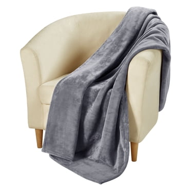 HOMETRENDS Grey Velvet Plush Blanket, King