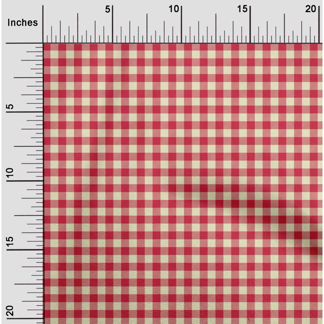 oneOone Georgette Viscose Fabric Gingham Check Printed Craft Fabric BTY 42 Inch Wide