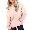 thumbnail image 2 of MeetoTime Sweat à Capuche pour Filles avec Poches Automne Surdimensionné Manches Longues Dégradé Décontracté 2-14 Ans, 2 of 4