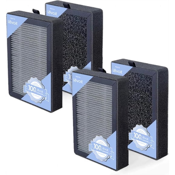 LEVOIT LV-H128 Filtre de Remplacement pour Purificateur d'Air, Filtres d'Air LV-H128-RF d'Origine, Capture la Poussière, la Fumée et le Pollen, Charbon Activé, 3 États