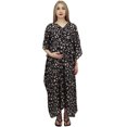 thumbnail image 3 of Bimba Robe Maxi Noire à Manches Kimono pour Maman, Imprimé Floral, Kaftan de Maternité-24, 3 of 7