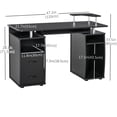 thumbnail image 3 of HOMCOM Computer Office Desk Table Workstation w/ Keyboard Tray, Black, 3 of 10