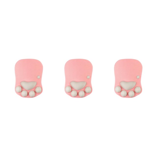 maskred Stylish Cat Paw Gaming Mouse Mat Wrist Protection Non-slide Base Safe Unique DS-015 pink gray 3Set