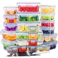 thumbnail image 1 of Stelive 24 pcs Food Storage Container Set, Leak Proof Lunch Boxes, BPA-Free Clear Plastic Storage Containers for Home & Kitchen Organization with Labels & Pen, 1 of 12